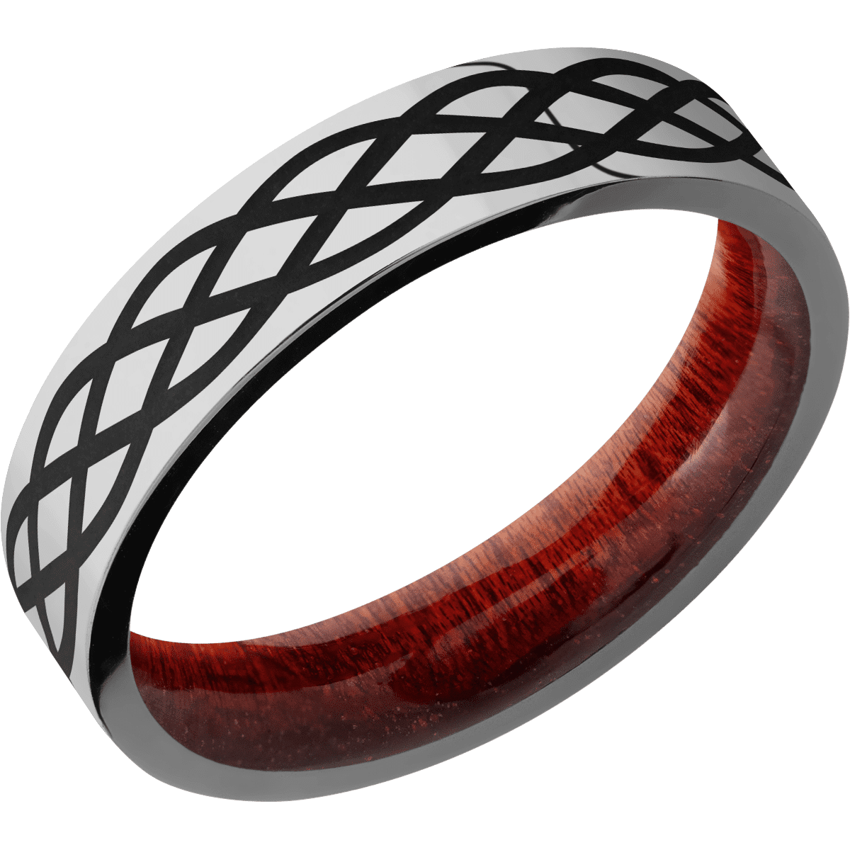 Titanium + Polish Finish + Blood Wood