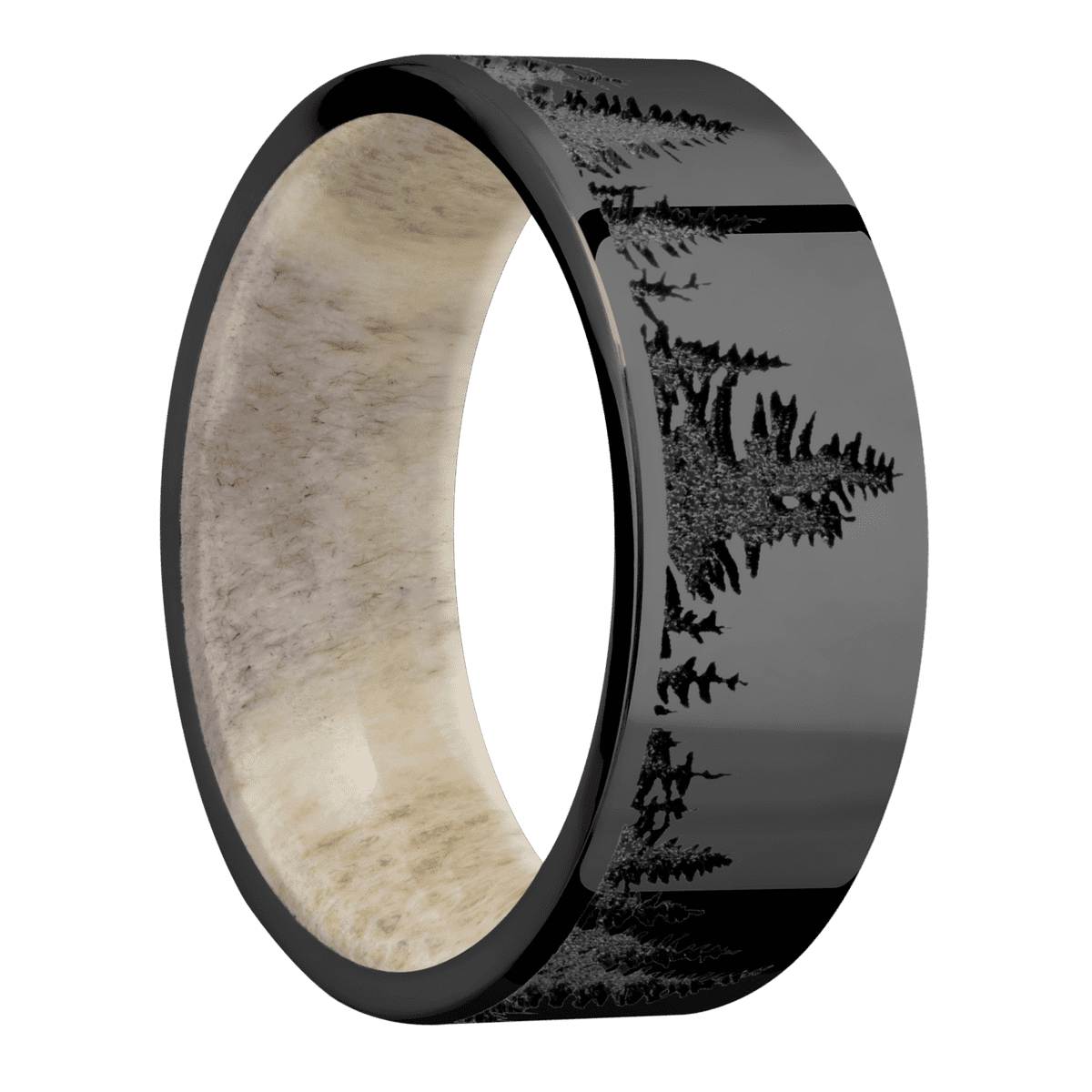 Zirconium + Polish Finish + Antler Sleeve