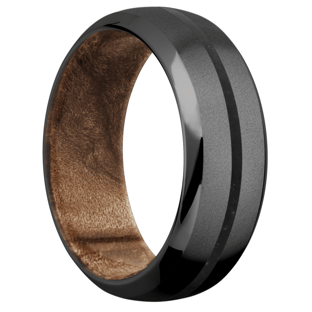Zirconium + Bead , Polish Finish + Maple Burl