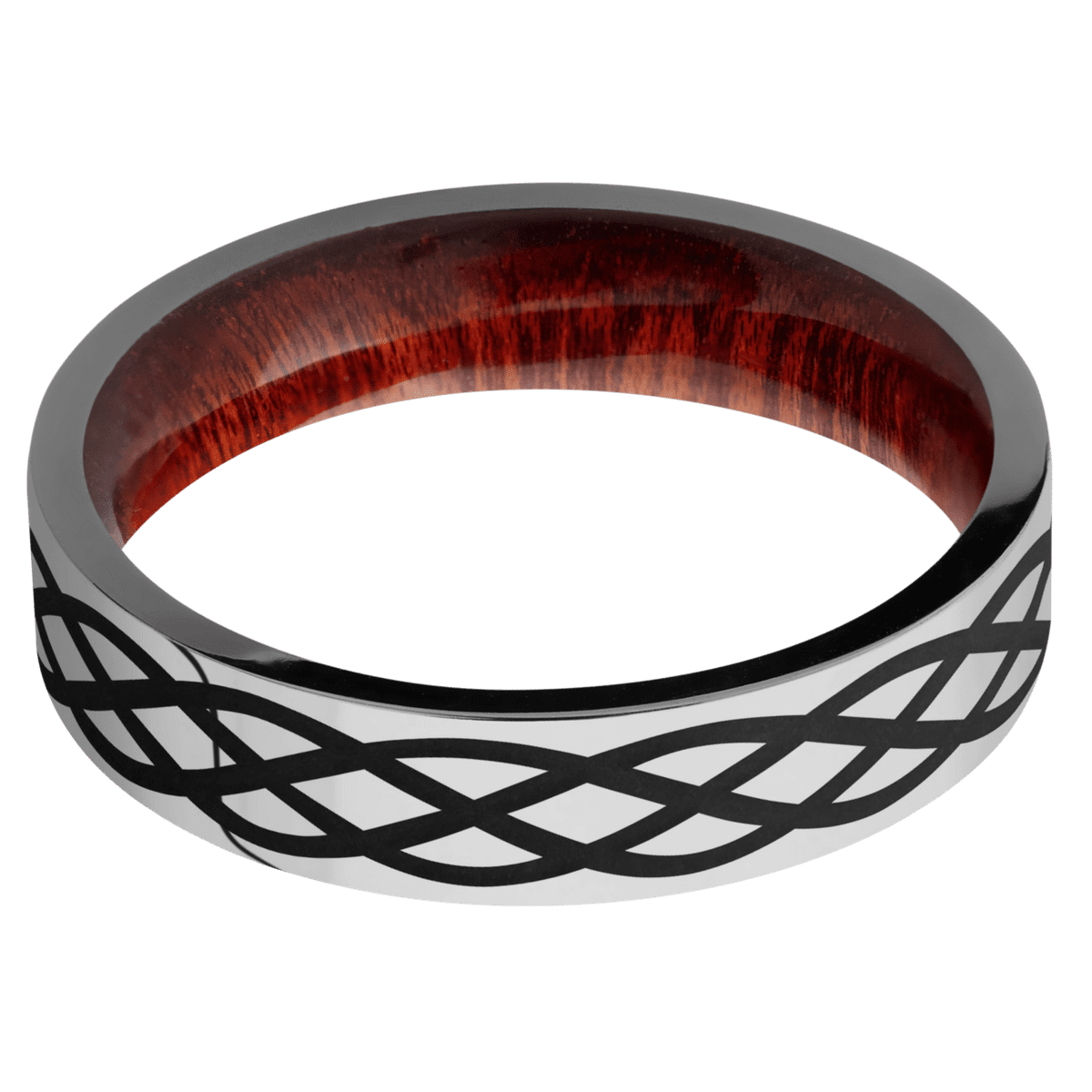 Titanium + Polish Finish + Blood Wood