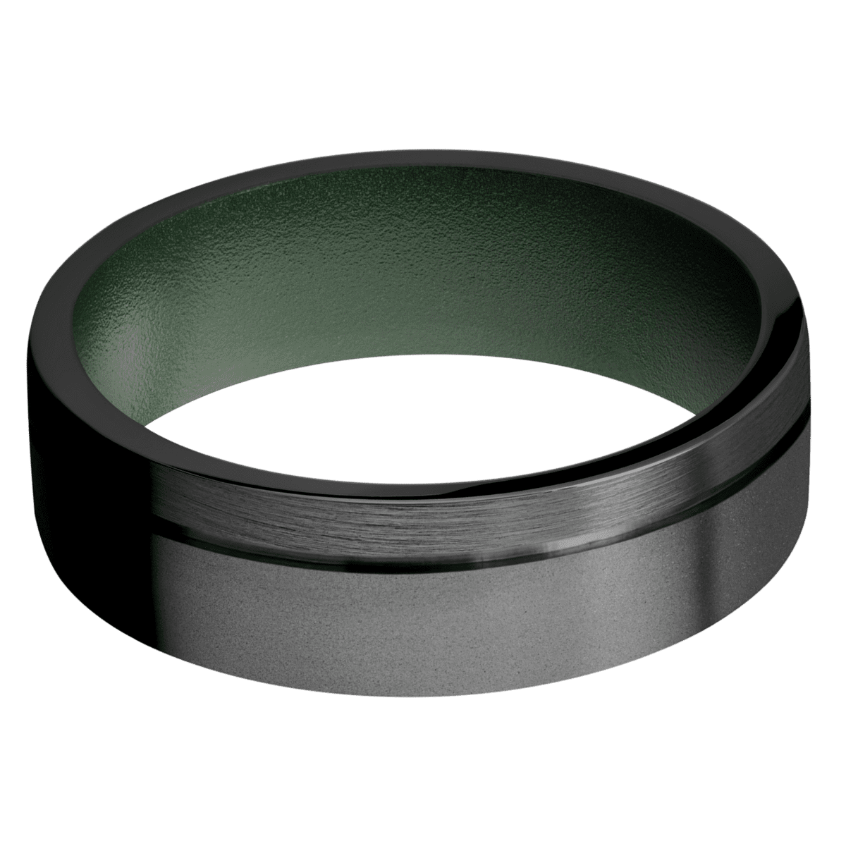 Zirconium + Bead , Satin Finish + Highland Green