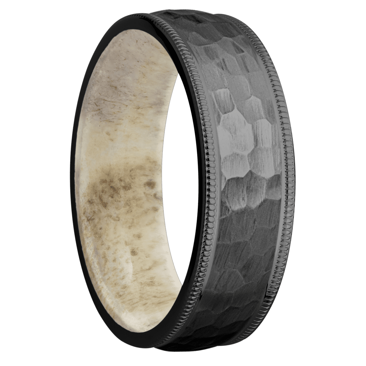 Zirconium + Hammer Finish + Antler