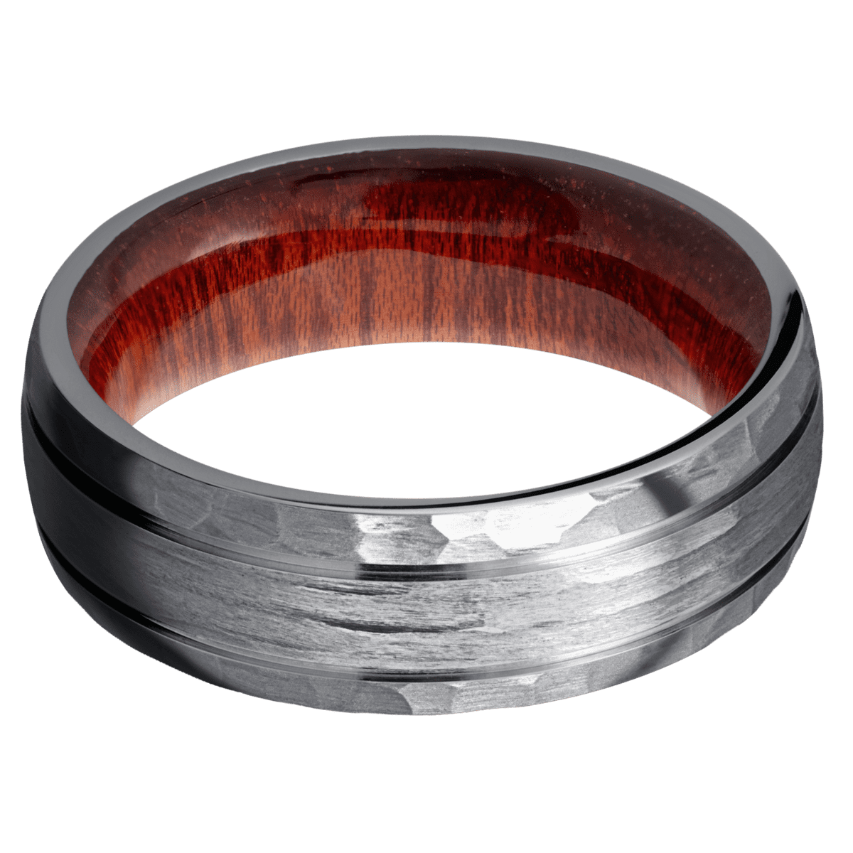 Tantalum + Treebarkh , Hammer Finish + Blood Wood