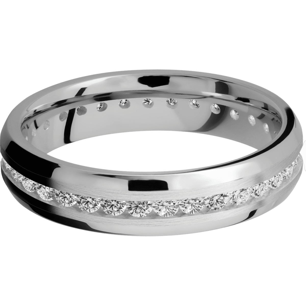 18K White Gold + Satin , Polish Finish