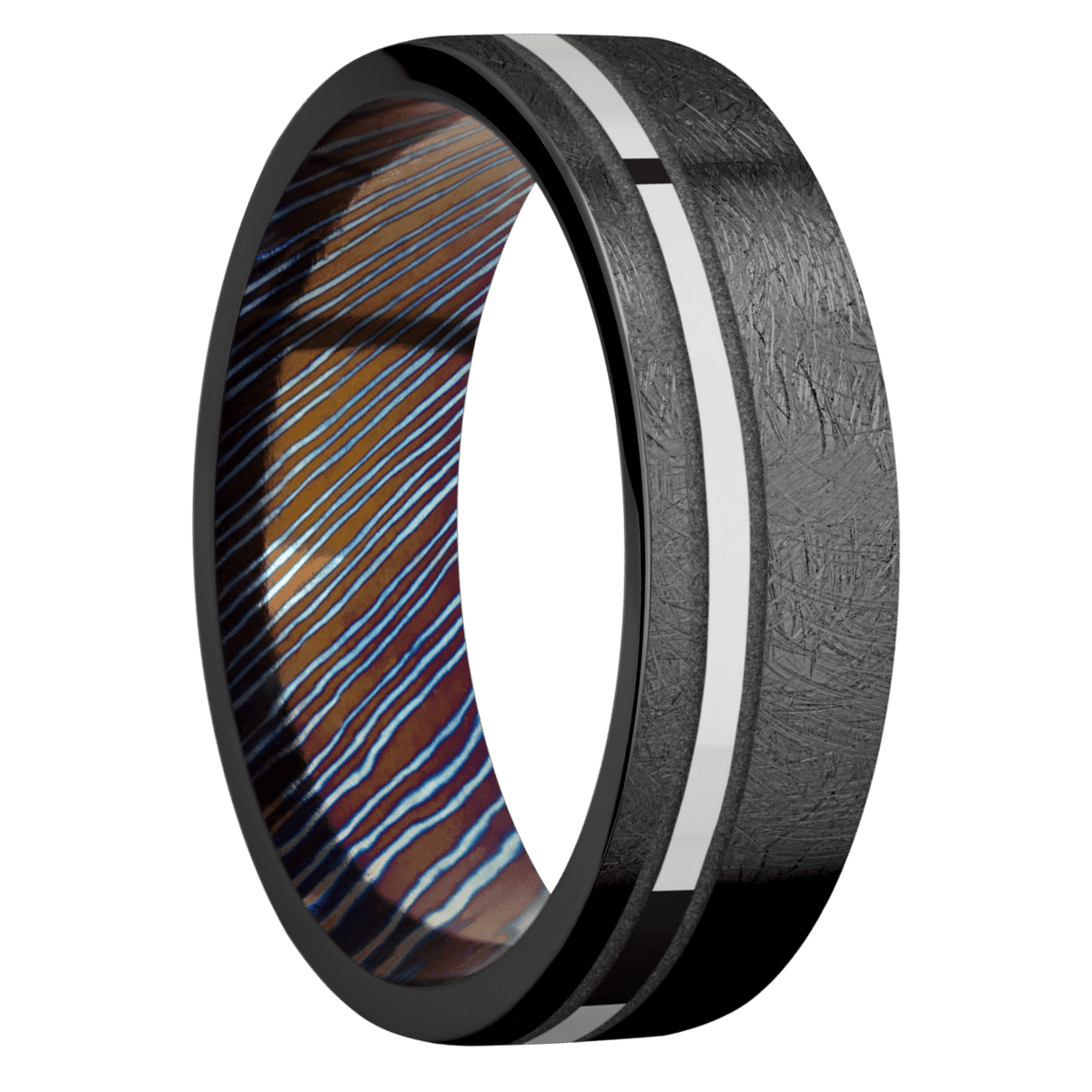 Zirconium + Distressed , Distressed Finish + Titanium Damascus