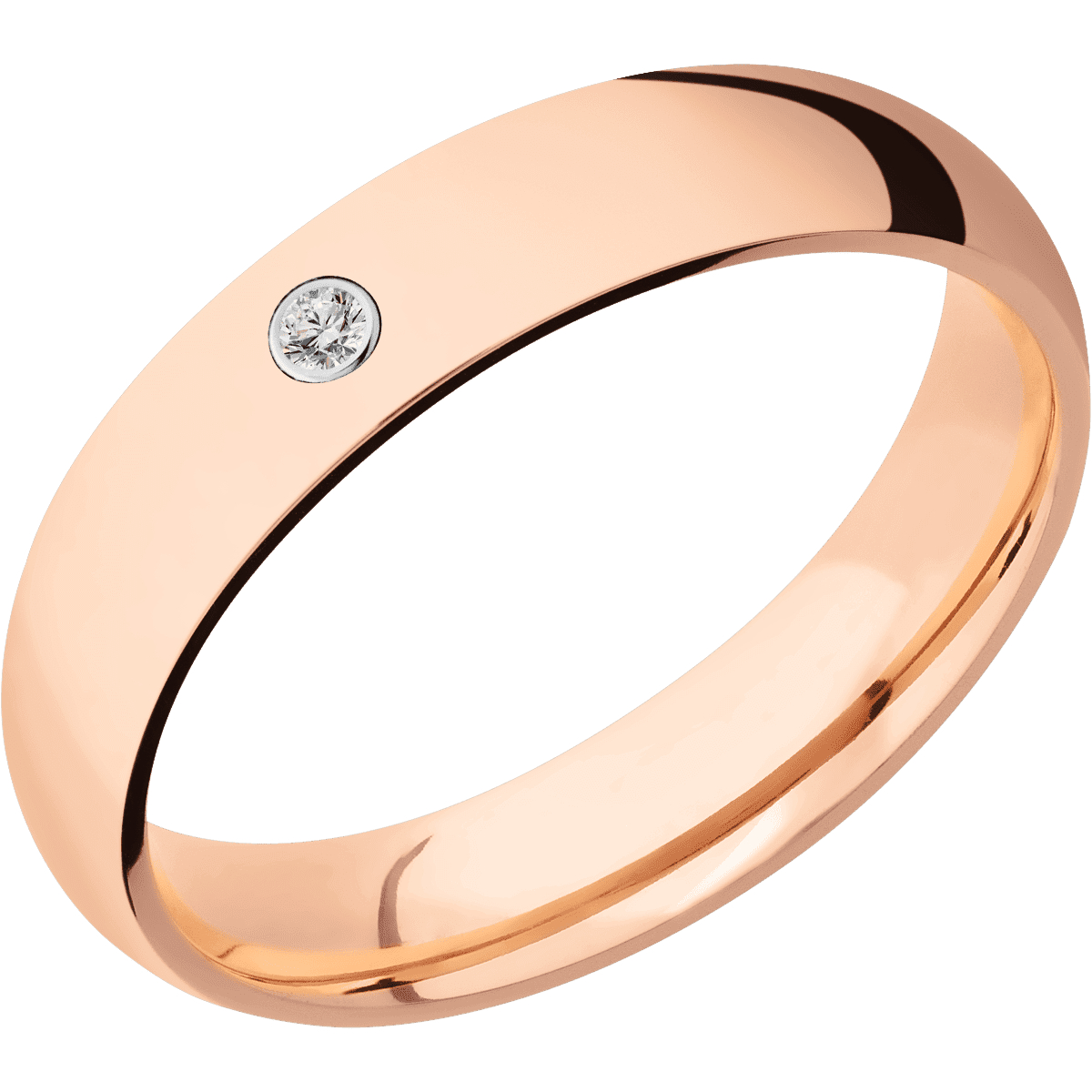 14K Rose Gold + Polish Finish