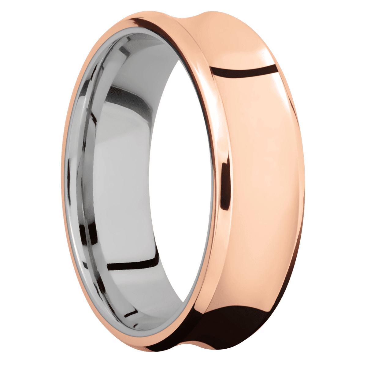 18K Rose Gold + Polish , Polish Finish + Titanium