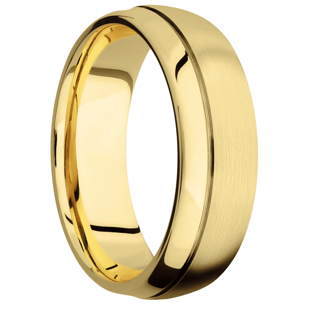 10K Yellow Gold + Satin , Polish Finish