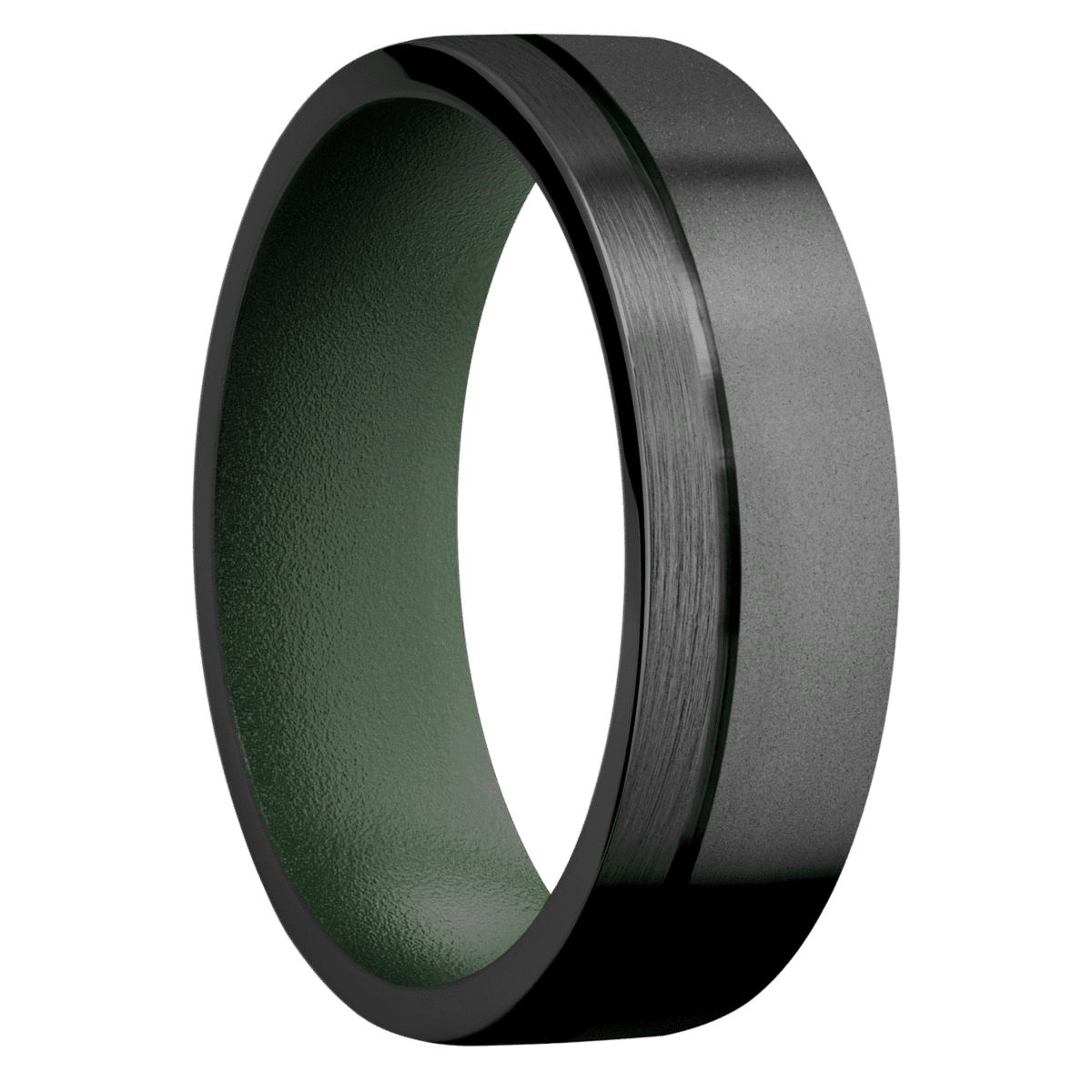 Zirconium + Bead , Satin Finish + Highland Green