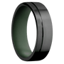 Zirconium + Bead , Satin Finish + Highland Green