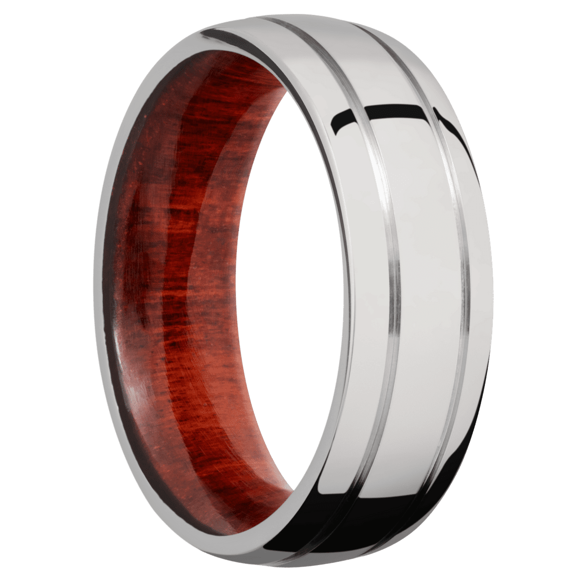 Titanium + Polish , Polish Finish + Red Heart