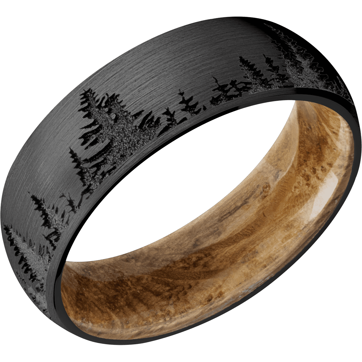 Zirconium + Satin Finish + Whiskey Barrel