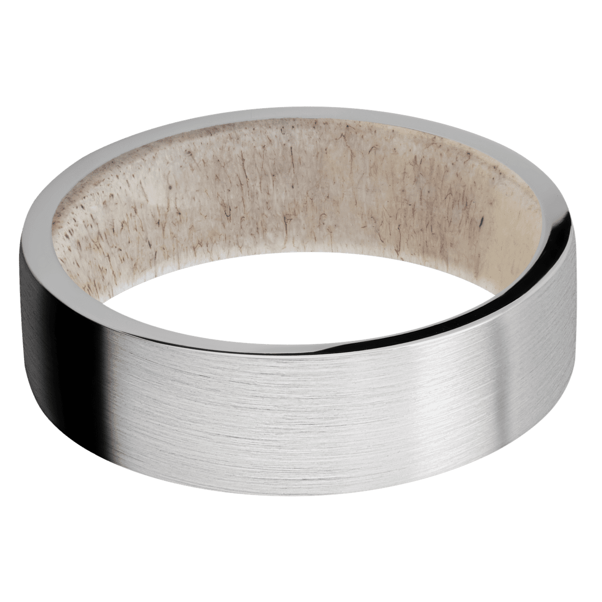 10K White Gold + Satin Finish + Antler Sleeve