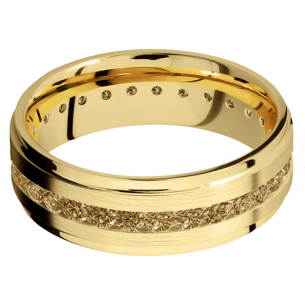 18K Yellow Gold + Satin , Polish Finish