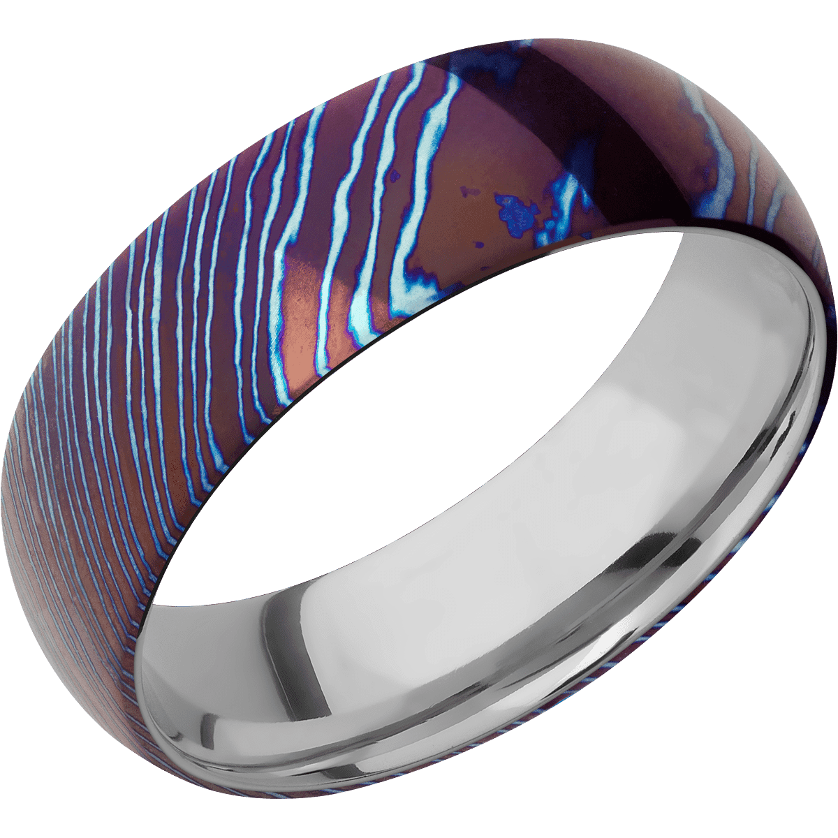 Titanium Damascus + Polish Finish + Titanium