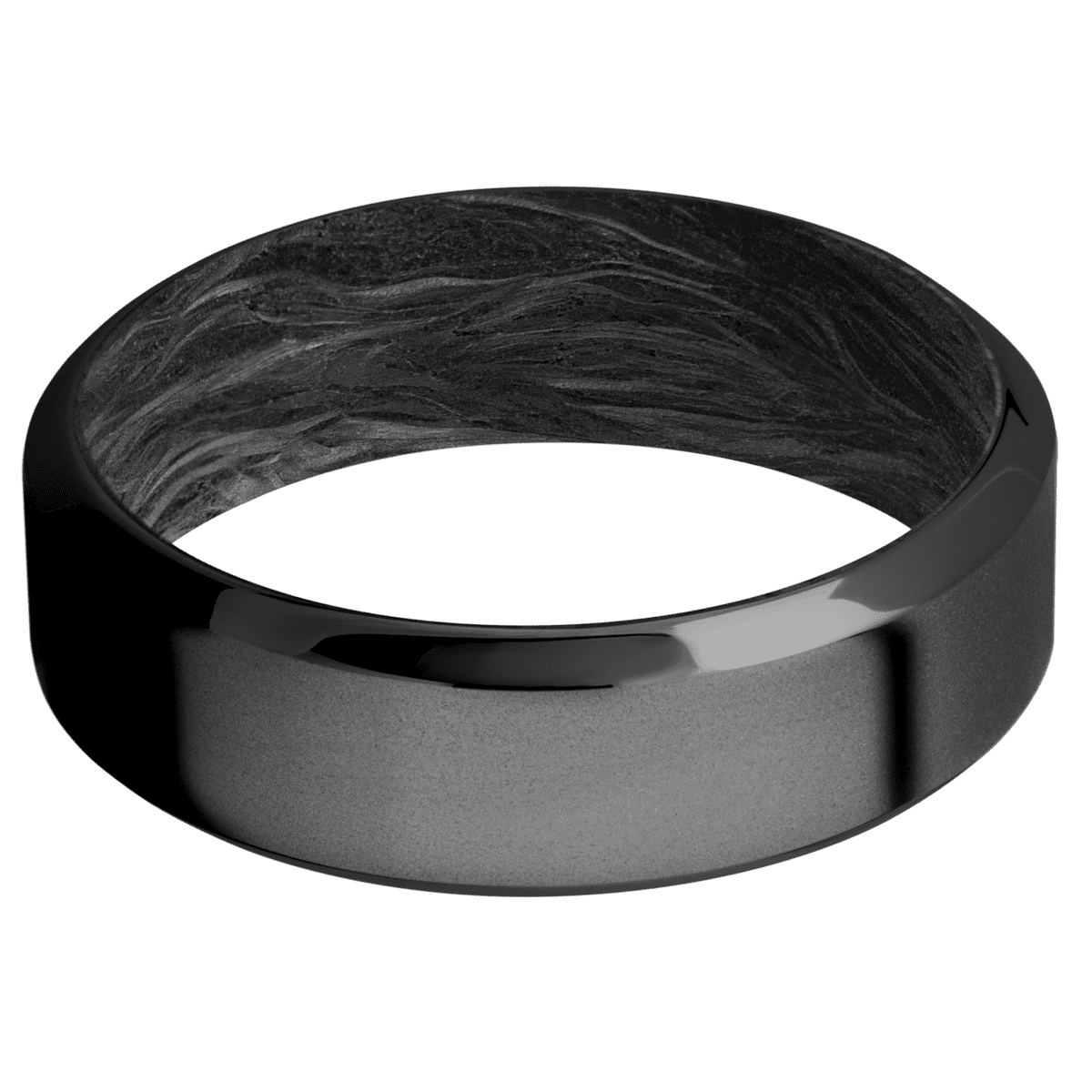 Zirconium + Bead , Polish Finish + Forged Carbon Fiber Sleeve
