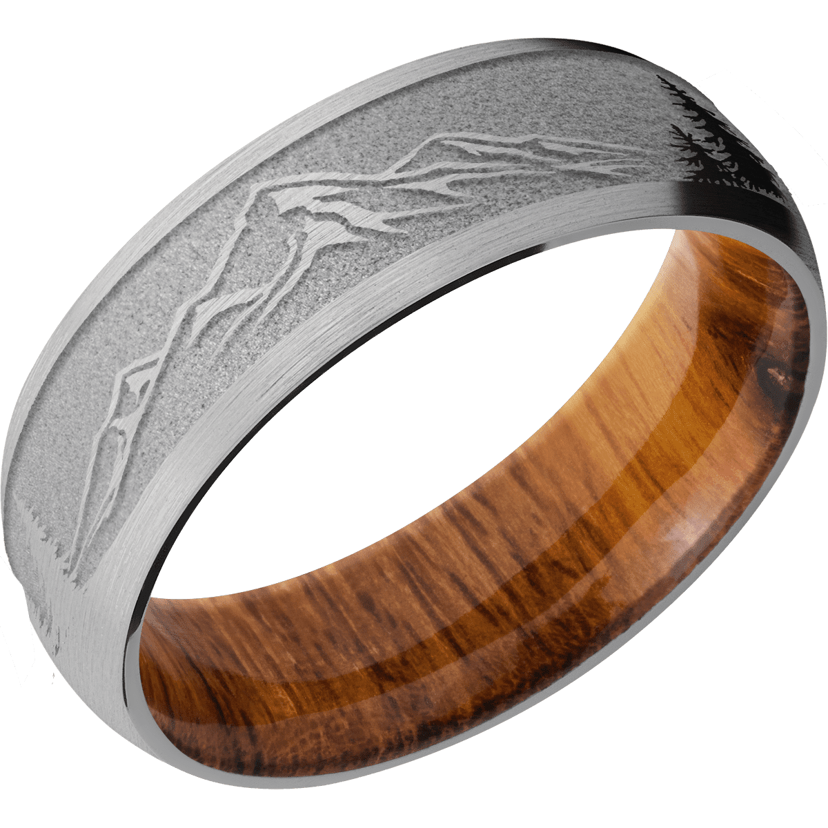 Titanium + Satin Finish + Desert Iron Wood Emblem