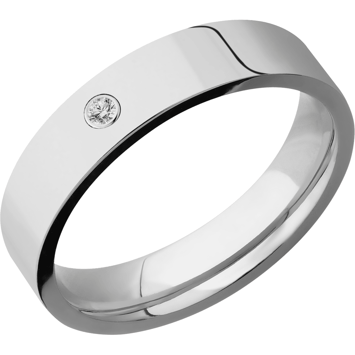 18K White Gold + Polish Finish