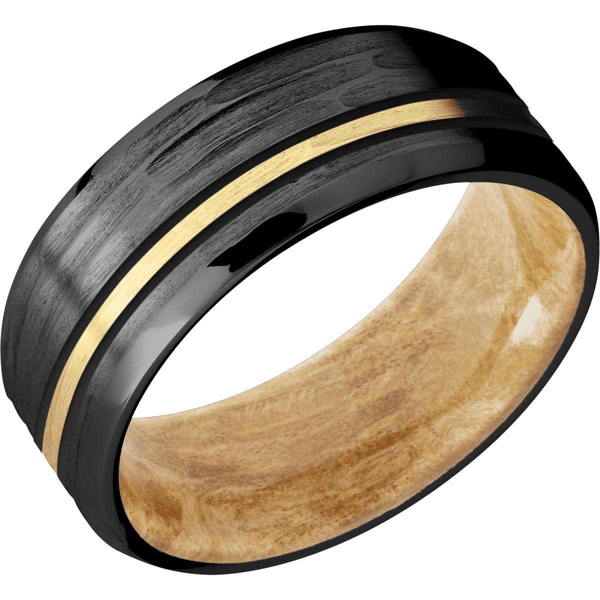 Zirconium + Treebarkh , Polish Finish + Boxelder Burl