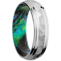 10K White Gold + Rock , Polish Finish + Abalone Sleeve