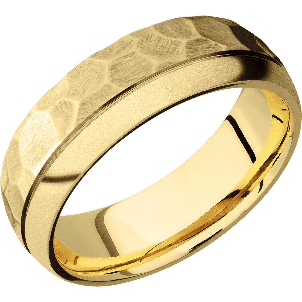 18K Yellow Gold + Rock , Bead Finish