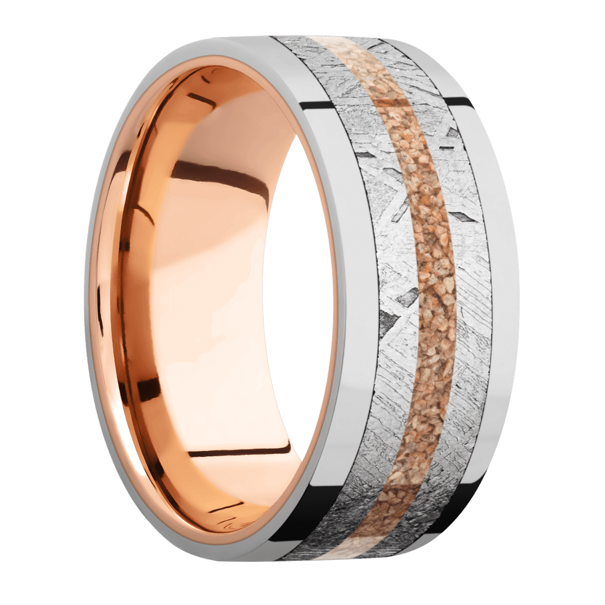 Platinum + Polish Finish + 14K Rose Gold