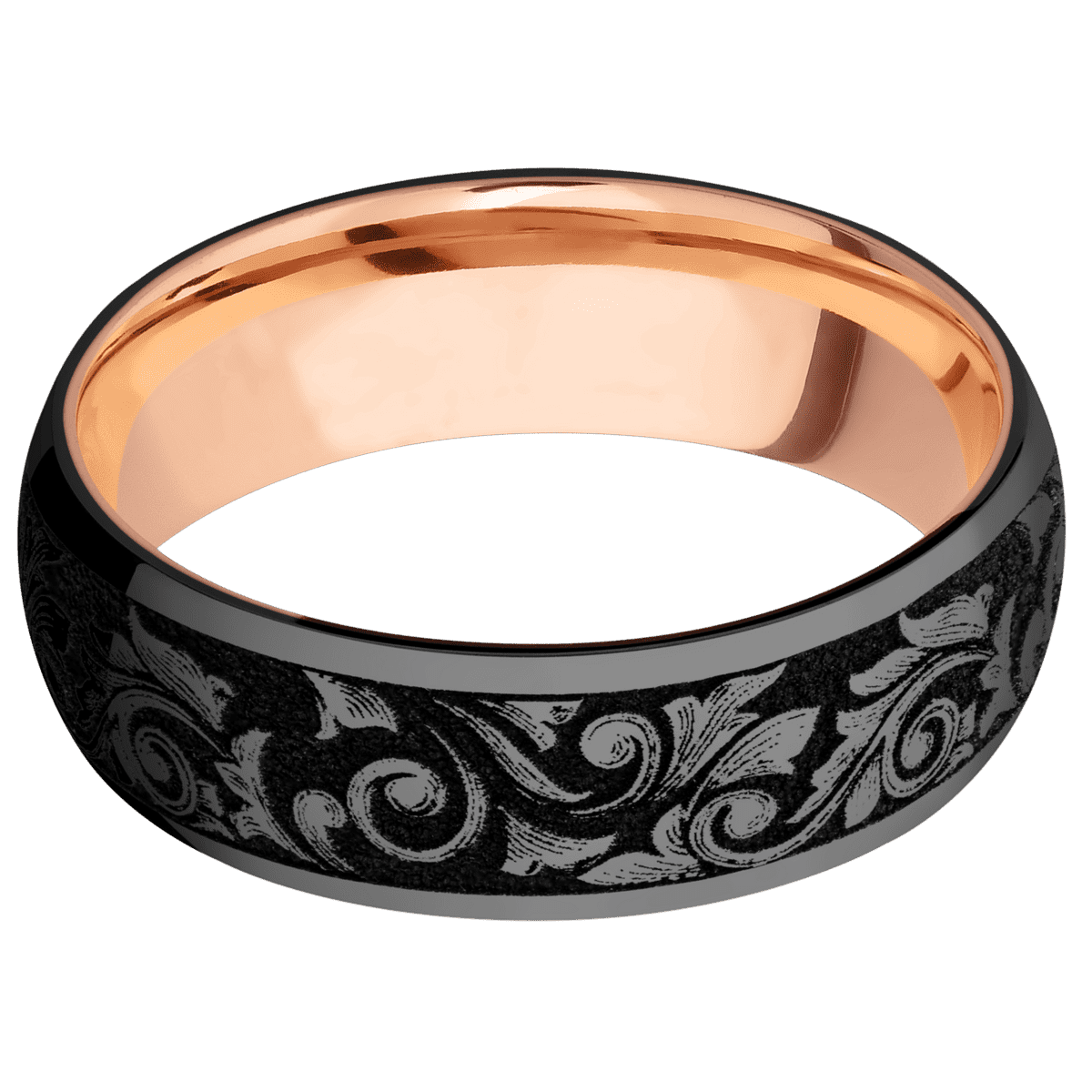 Zirconium + Polish Finish + 14K Rose Gold