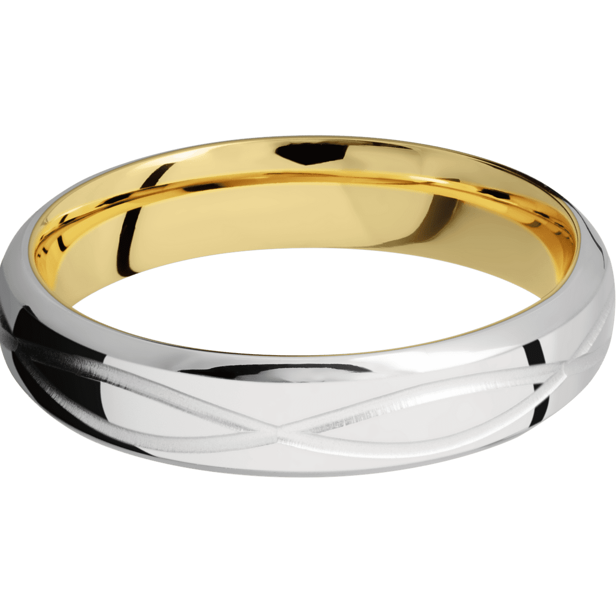 10K White Gold + Polish , Polish Finish + 10K Yellow Gold