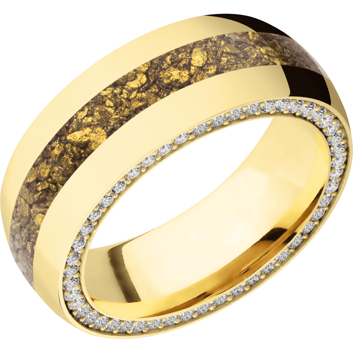 18K Yellow Gold + Polish Finish