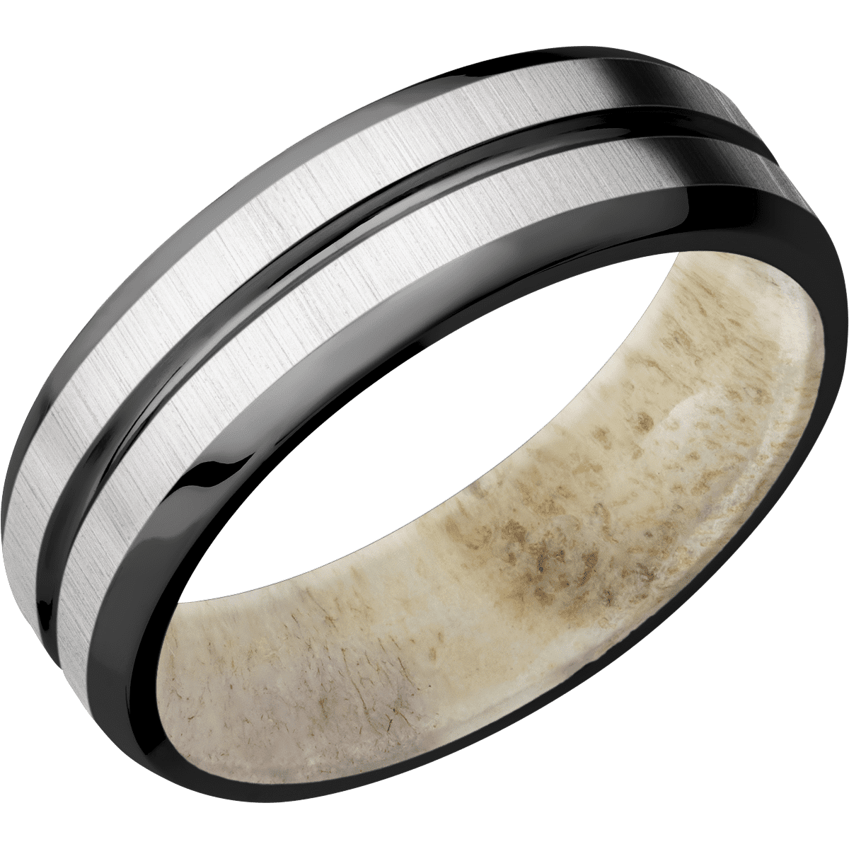 Zirconium + Polish , Crosssatinsilver Finish + Antler
