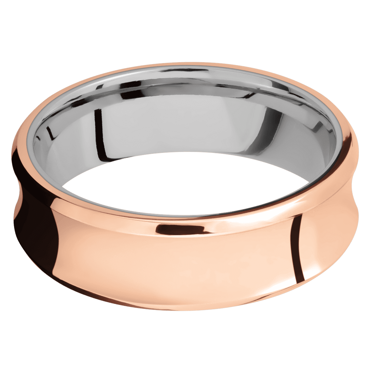 18K Rose Gold + Polish , Polish Finish + Titanium