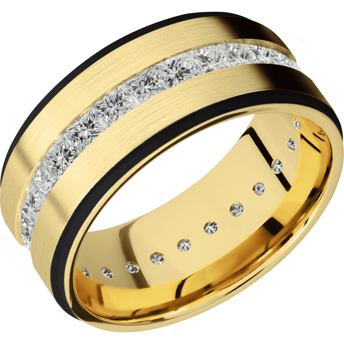 18K Yellow Gold + Satin , Polish Finish