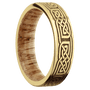 14K Yellow Gold + Satin Finish + Natural Oak