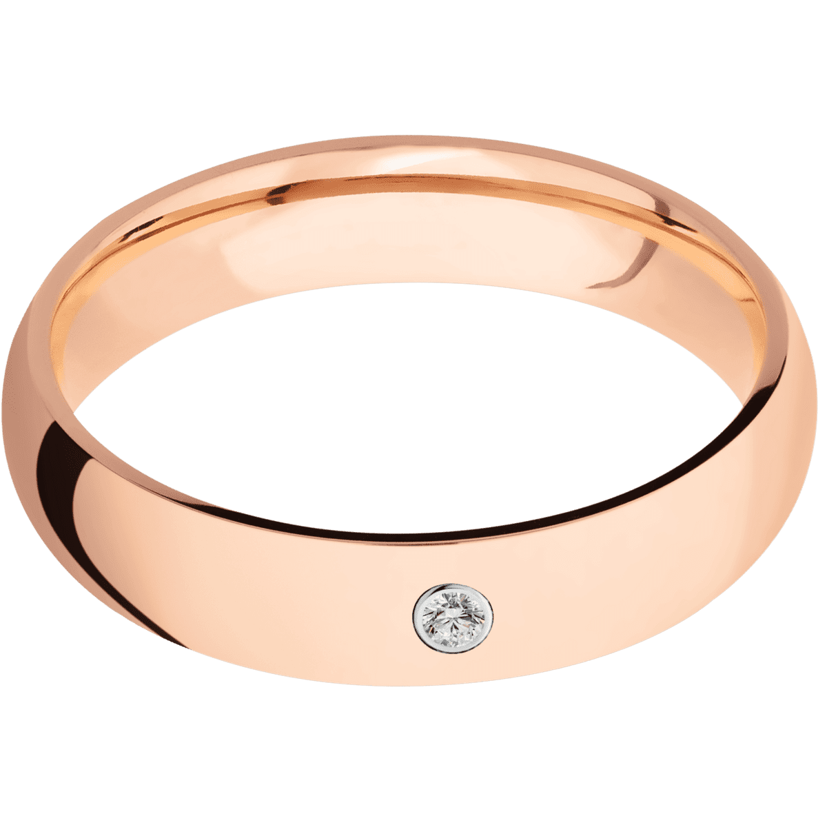 14K Rose Gold + Polish Finish