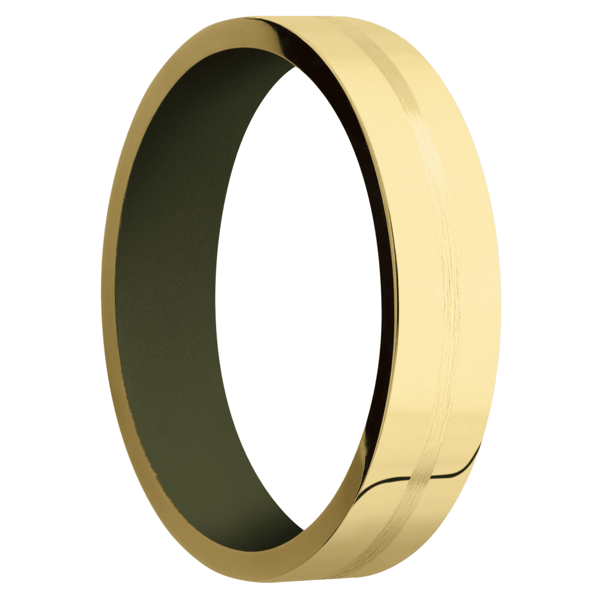 14K Yellow Gold + Polish Finish + Vintage Green
