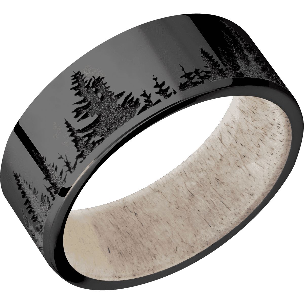 Zirconium + Polish Finish + Antler Sleeve