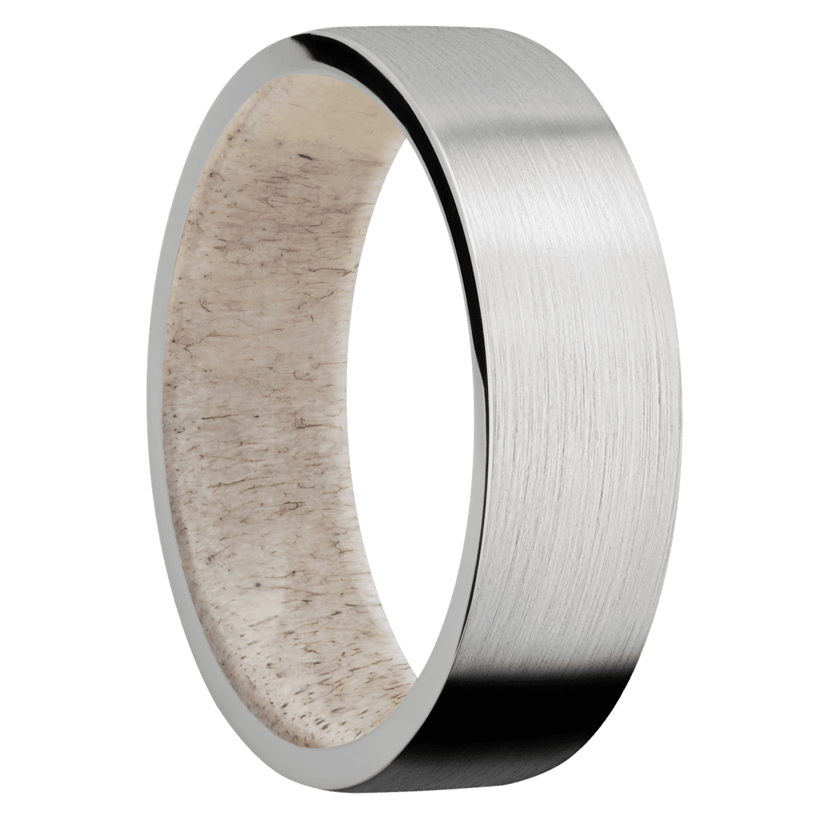10K White Gold + Satin Finish + Antler Sleeve