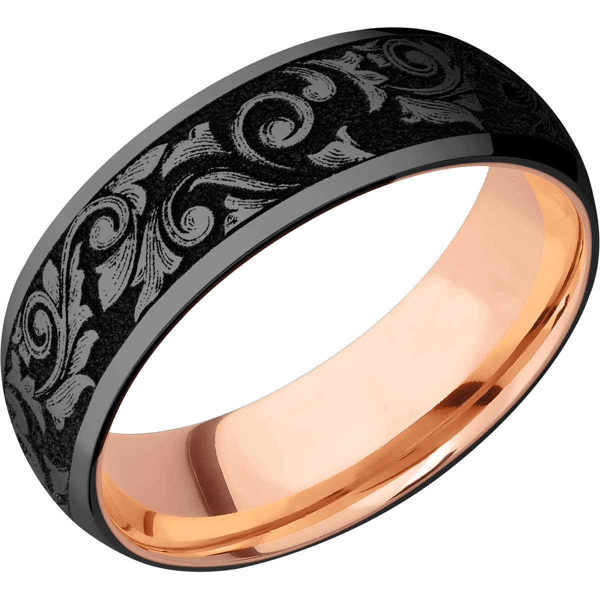 Zirconium + Polish Finish + 14K Rose Gold