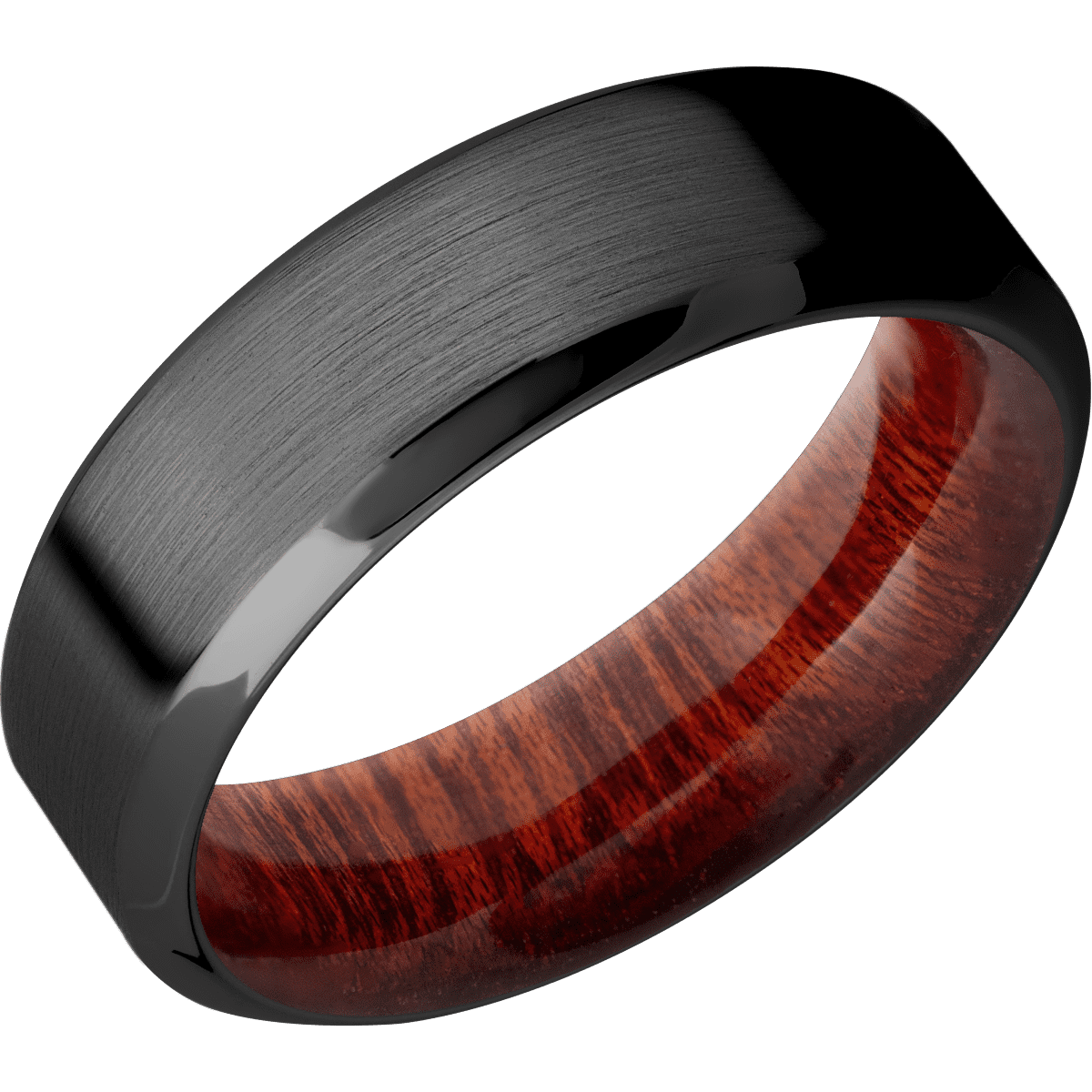 Zirconium + Satin , Polish Finish + Blood Wood