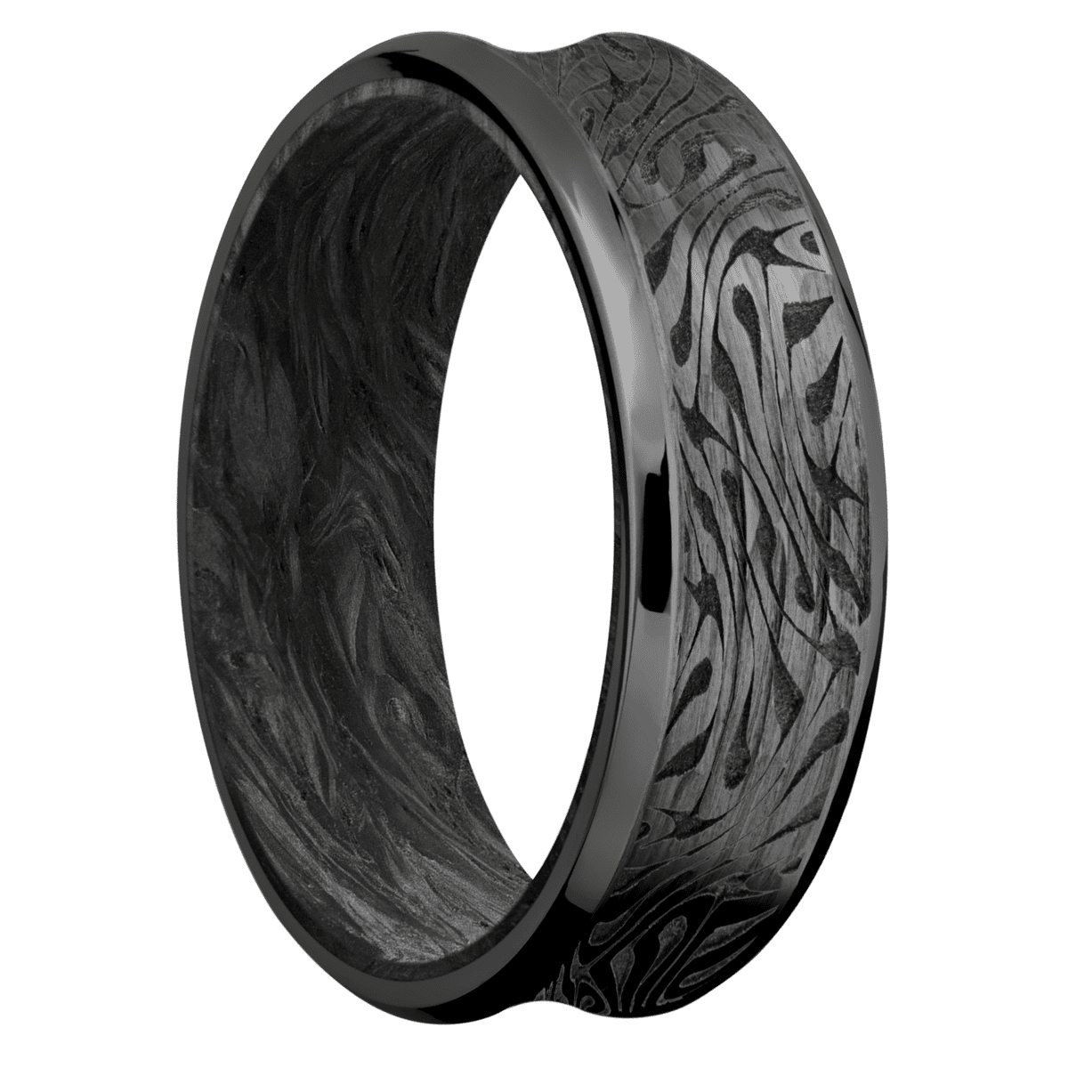 Zirconium + Treebarkh , Polish Finish + Forged Carbon Fiber Sleeve