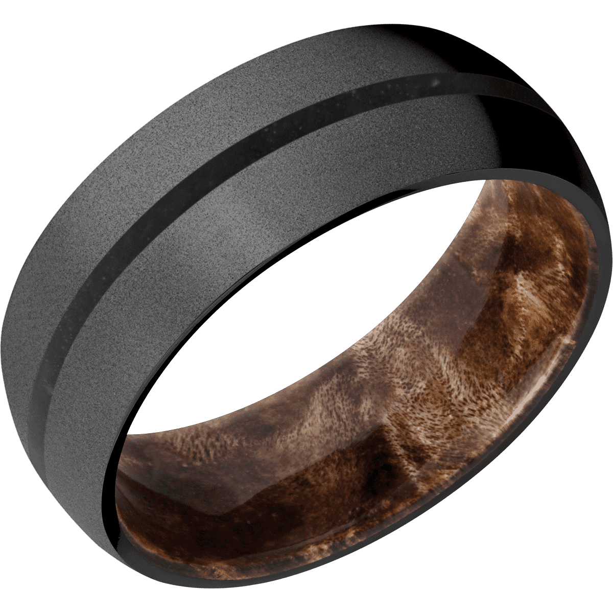 Zirconium + Bead Finish + Maple Burl