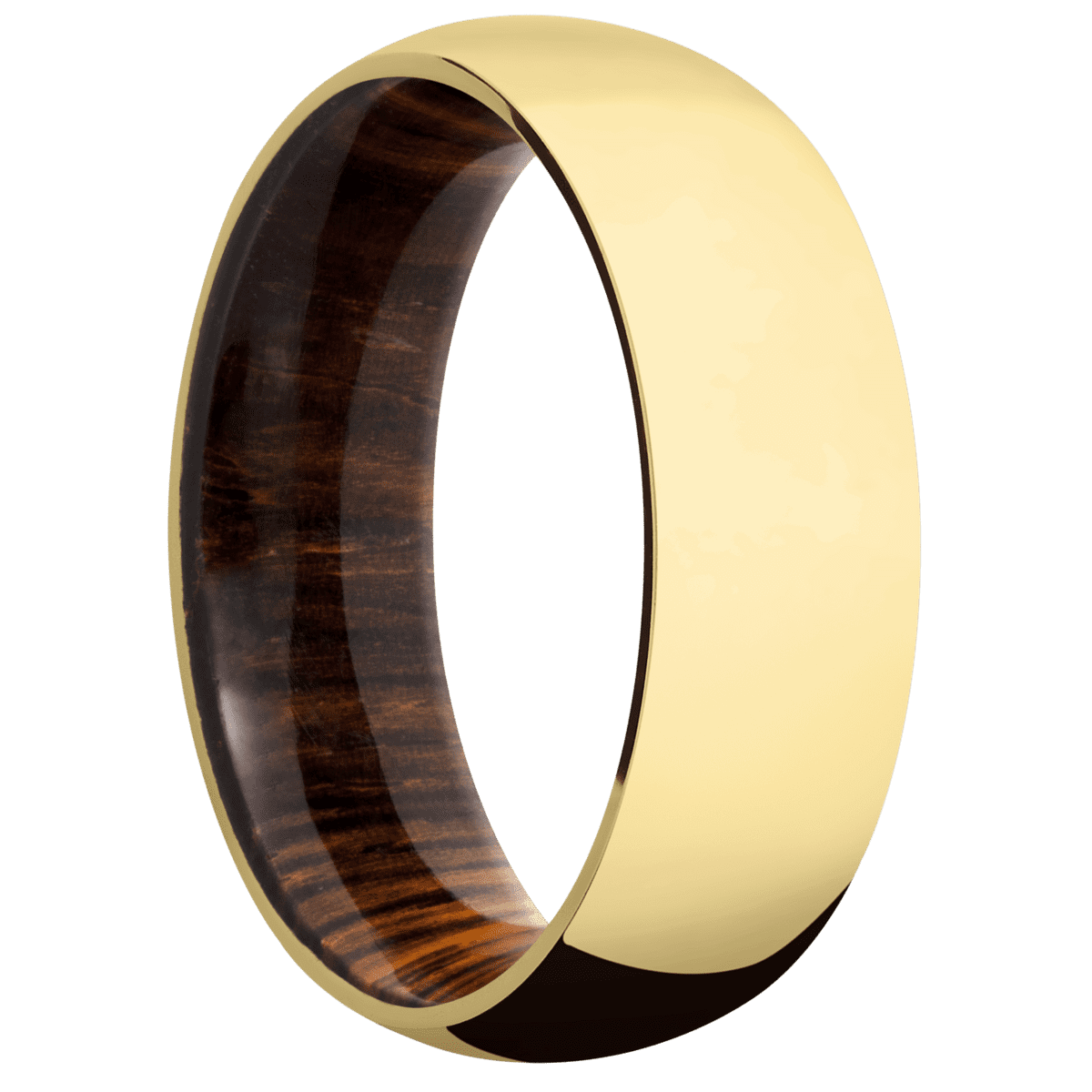 18K Yellow Gold + Polish Finish + Cocobolo