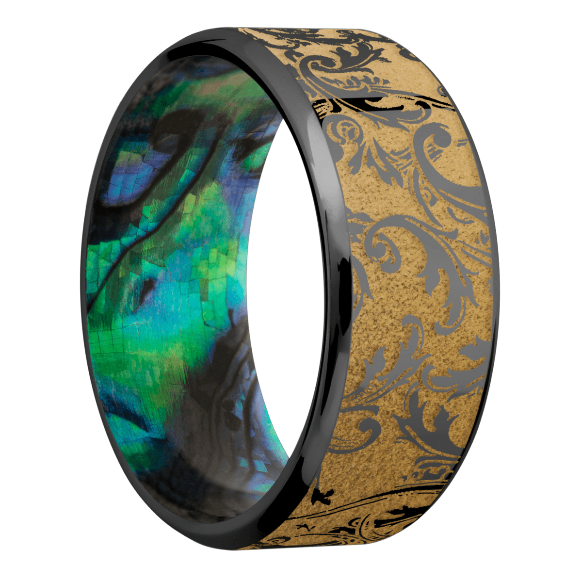 Zirconium + Polish , Polish Finish + Abalone Sleeve