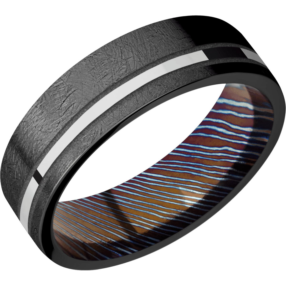 Zirconium + Distressed , Distressed Finish + Titanium Damascus