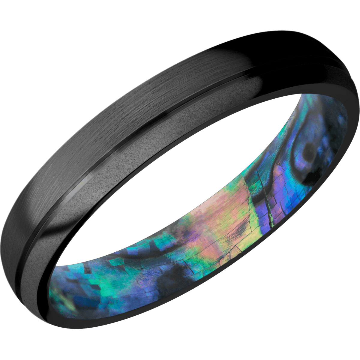 Zirconium + Satin , Bead Finish + Abalone