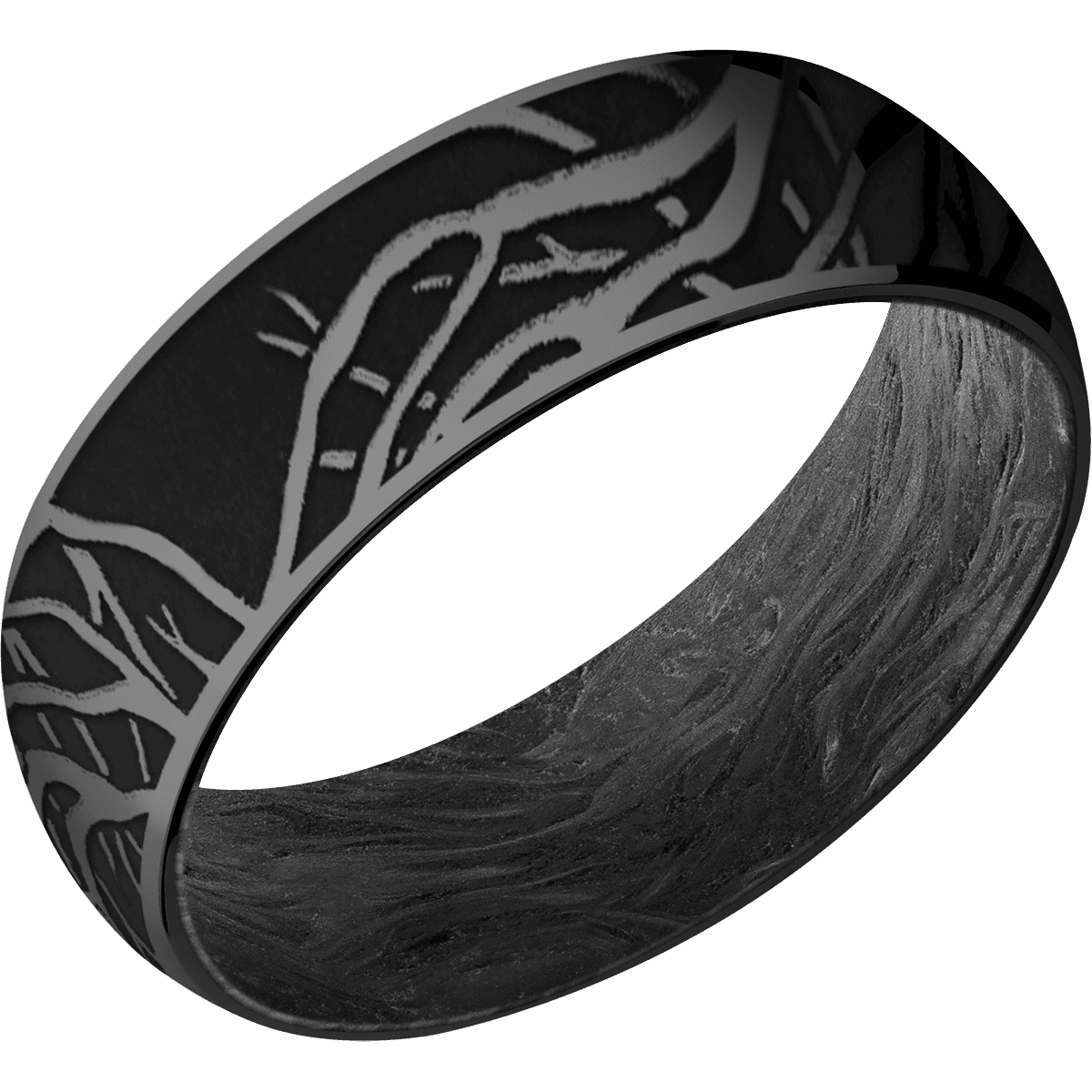 Zirconium + Polish Finish + Forged Carbon Fiber