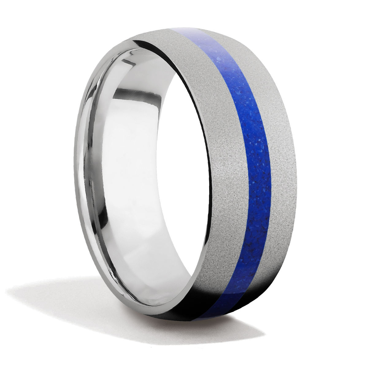 Handsome Cobalt Chrome Mosaic Bead Finish Mens Wedding or