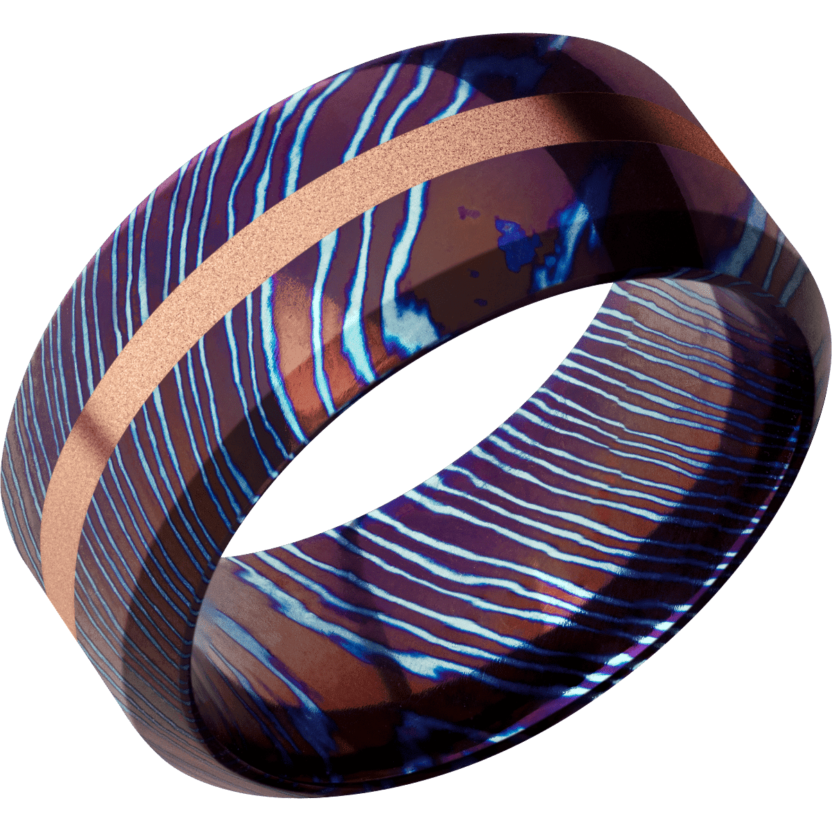 Titanium Damascus + Polish , Polish Finish
