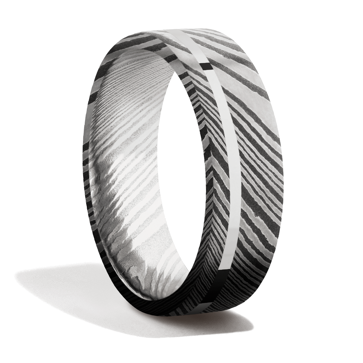 Damascus Steel + Precious Metal + Acid Finish