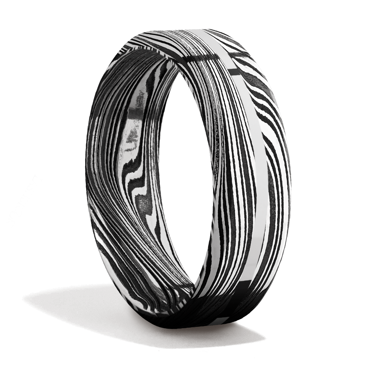 Damascus Steel + Precious Metal + Acid Finish